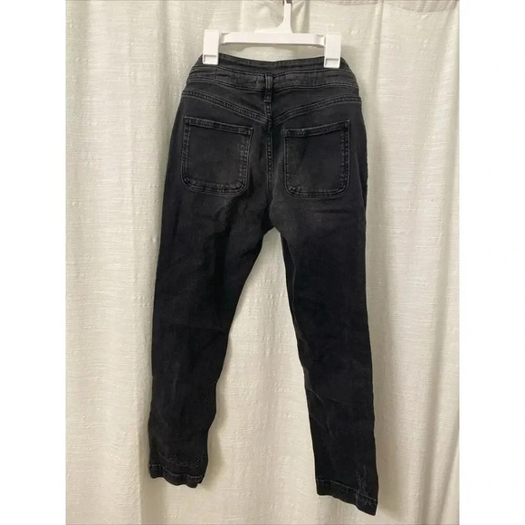 PILCRO & THE LETTERPRESS HIGH-RISE SLIM BUTTON FLY FADED BLACK DENIM JEANS SZ 25 - Picture 5 of 12